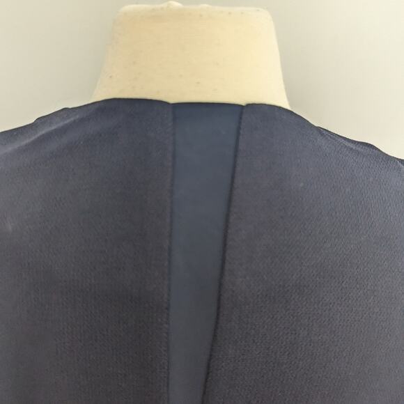 Lafayette Navy Blue Vest Waterfall Front Cardigan Viscose Semi Sheer Back Panel - Picture 4 of 10